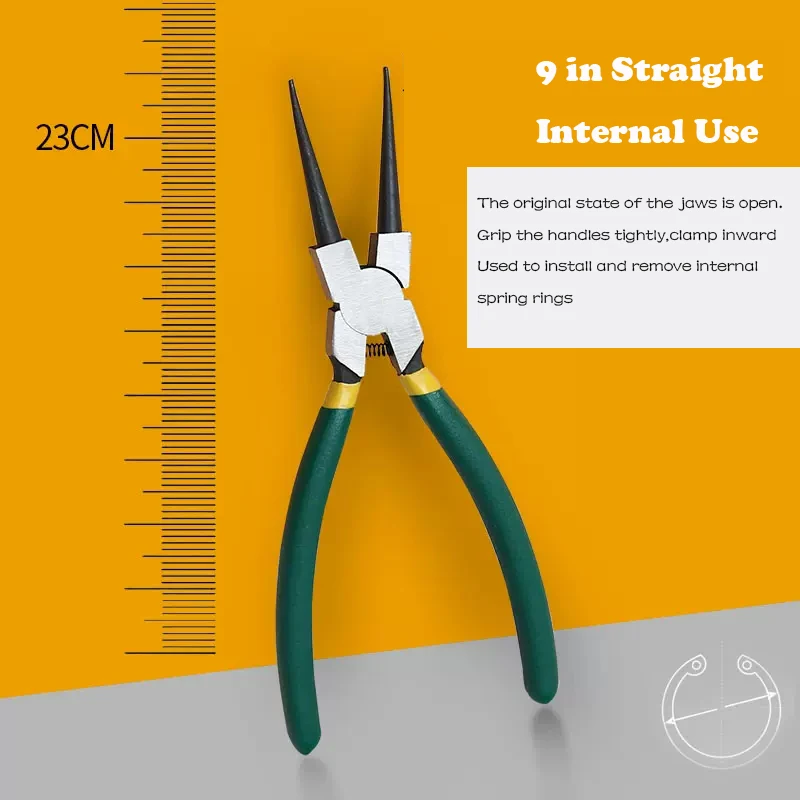 5/7/9 Zoll Spreng ring zange Set Hochleistungs-Innen-/Außen-Sicherungs ring zange Kit gerade gebogene Backe zur Aufbewahrung von Ringent ferner – Detail 15