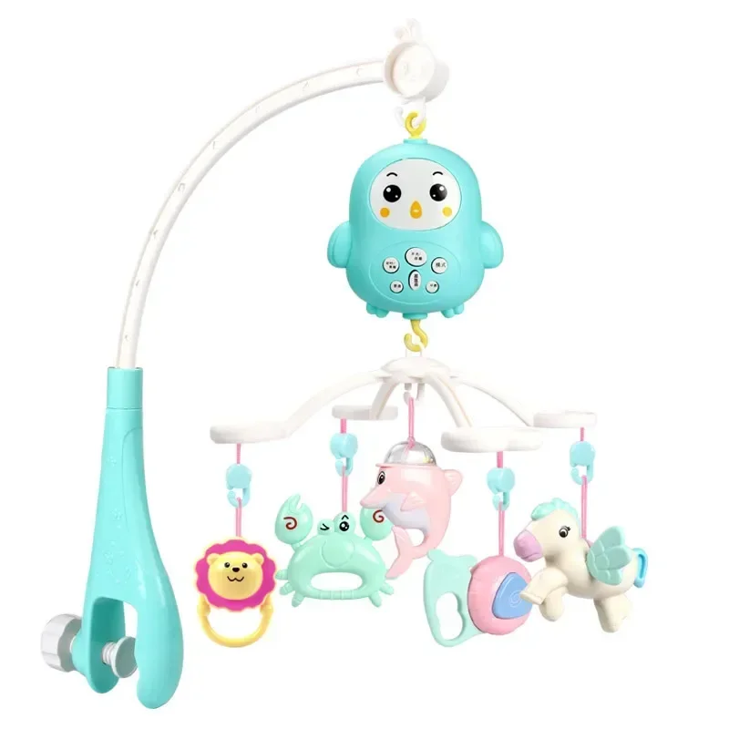 Baby Crib Mobile with Remote Control Music Box Night Light Rotate Newborn Sleeping Bed Toys 0-12 Months Infant Rattle Baby Toys