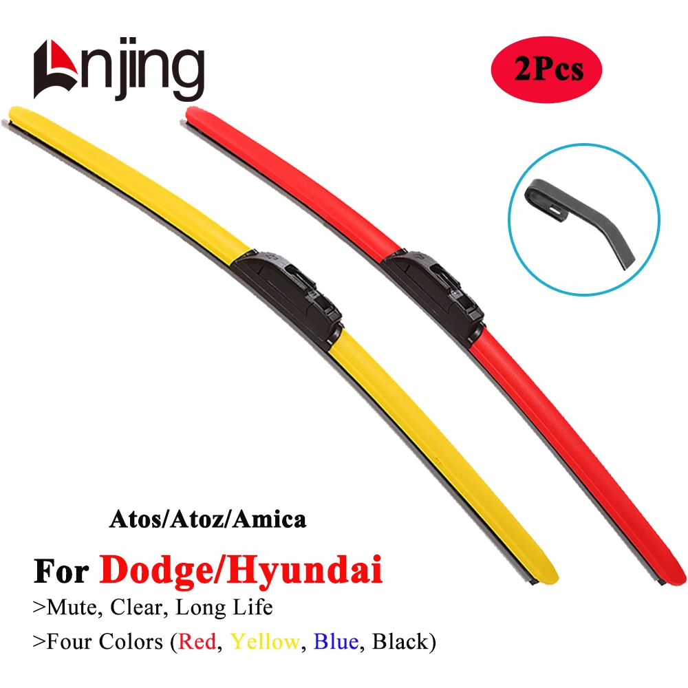 

LNJING Colorful Car Wiper Blade For Dodge Hyundai Atos Atoz Amica MX Hatchback 1998 2000 2003 2005 2008 2010 2012 2015 2016 2018