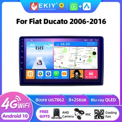 Ekiy t7 qled dsp android rádio automático para Fiat Ducato 2006-2016 gps navi carro multimídia leitor de vídeo estéreo carplay bt 2 din dvd hu