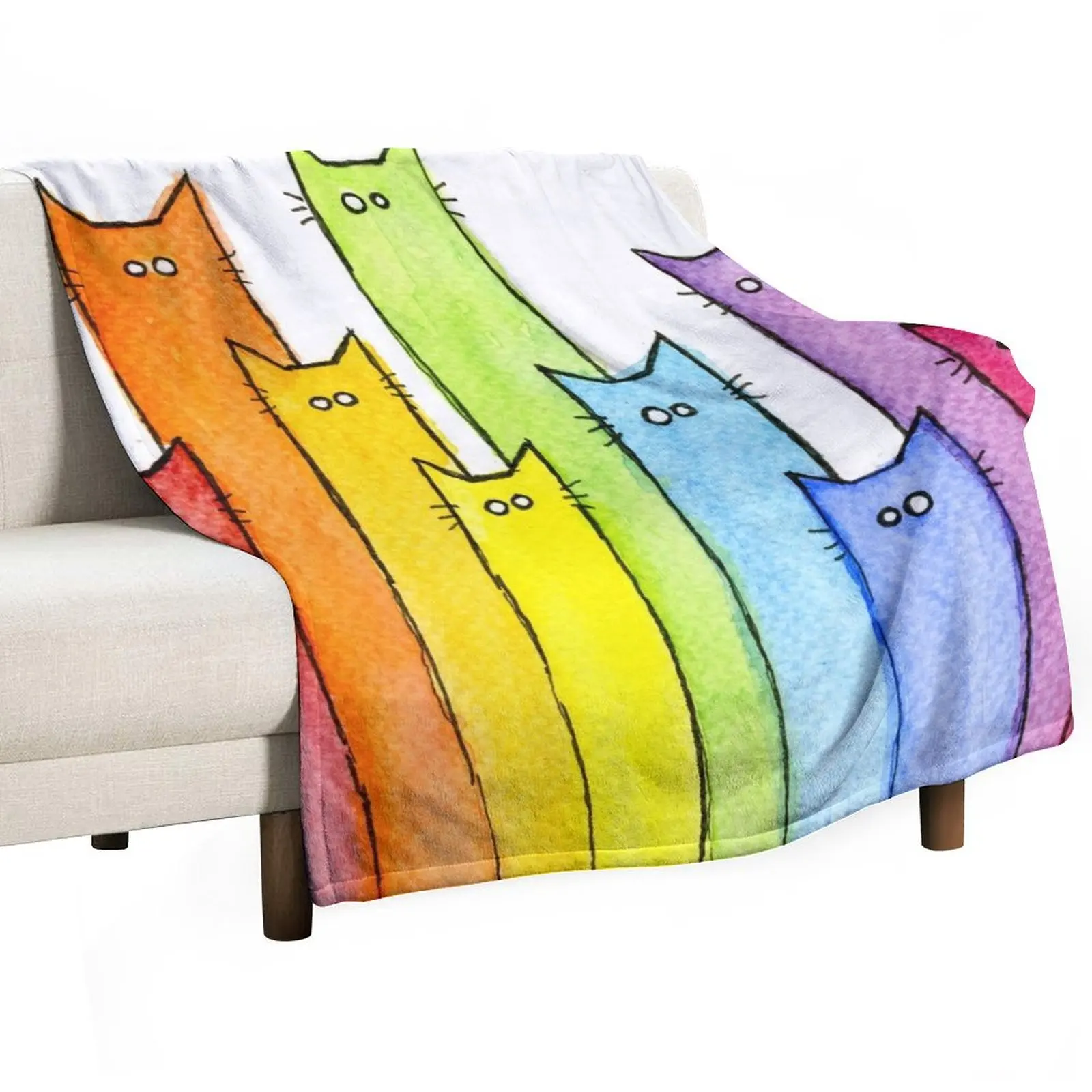 

Rainbow of Cats Throw Blanket Decorative Sofas Sleeping Bag Blankets