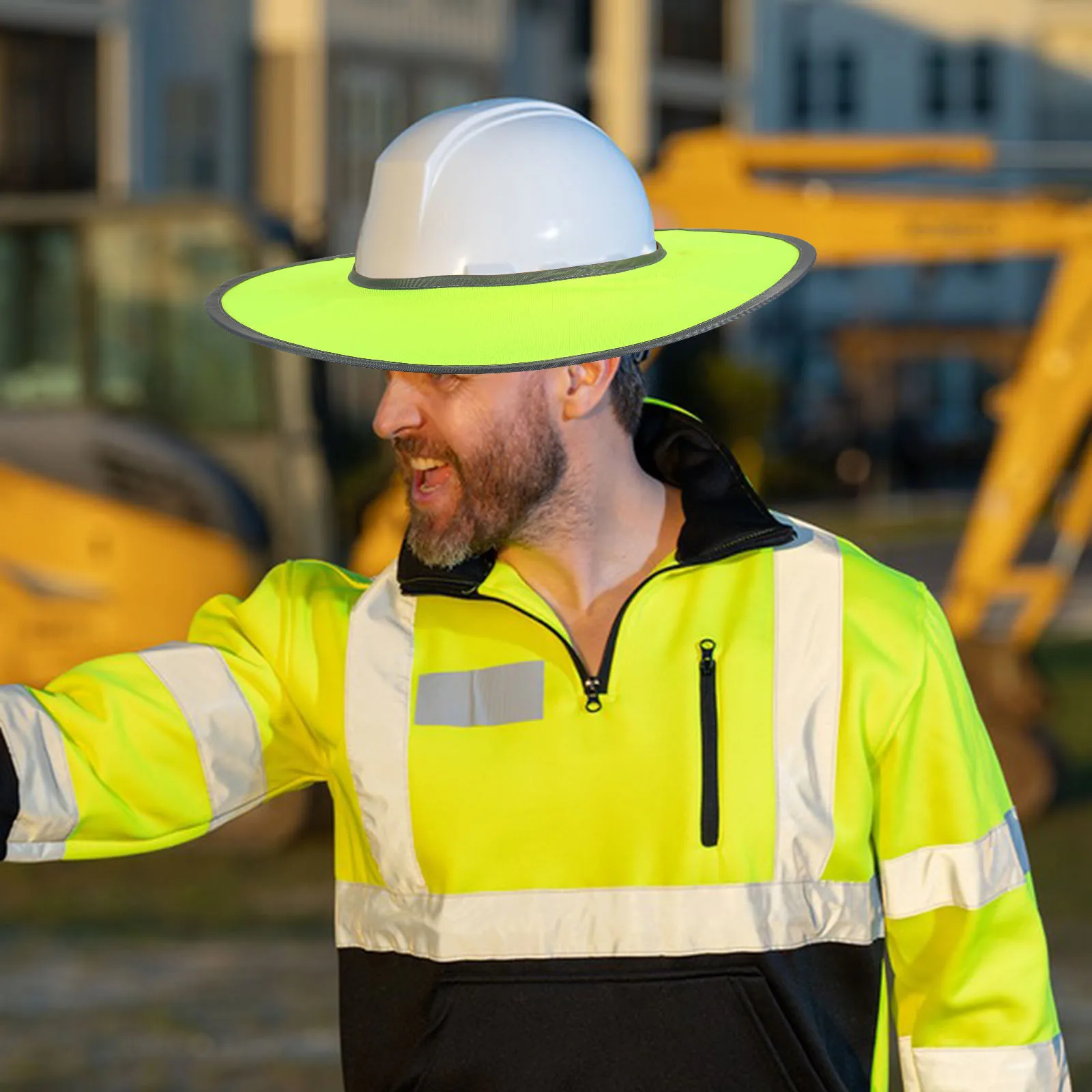 

2pcs Full Brim Hard Hat Sunshade Attachment Uv Protection Sun Visor For Construction Wide Brim Shade Neck Protector With