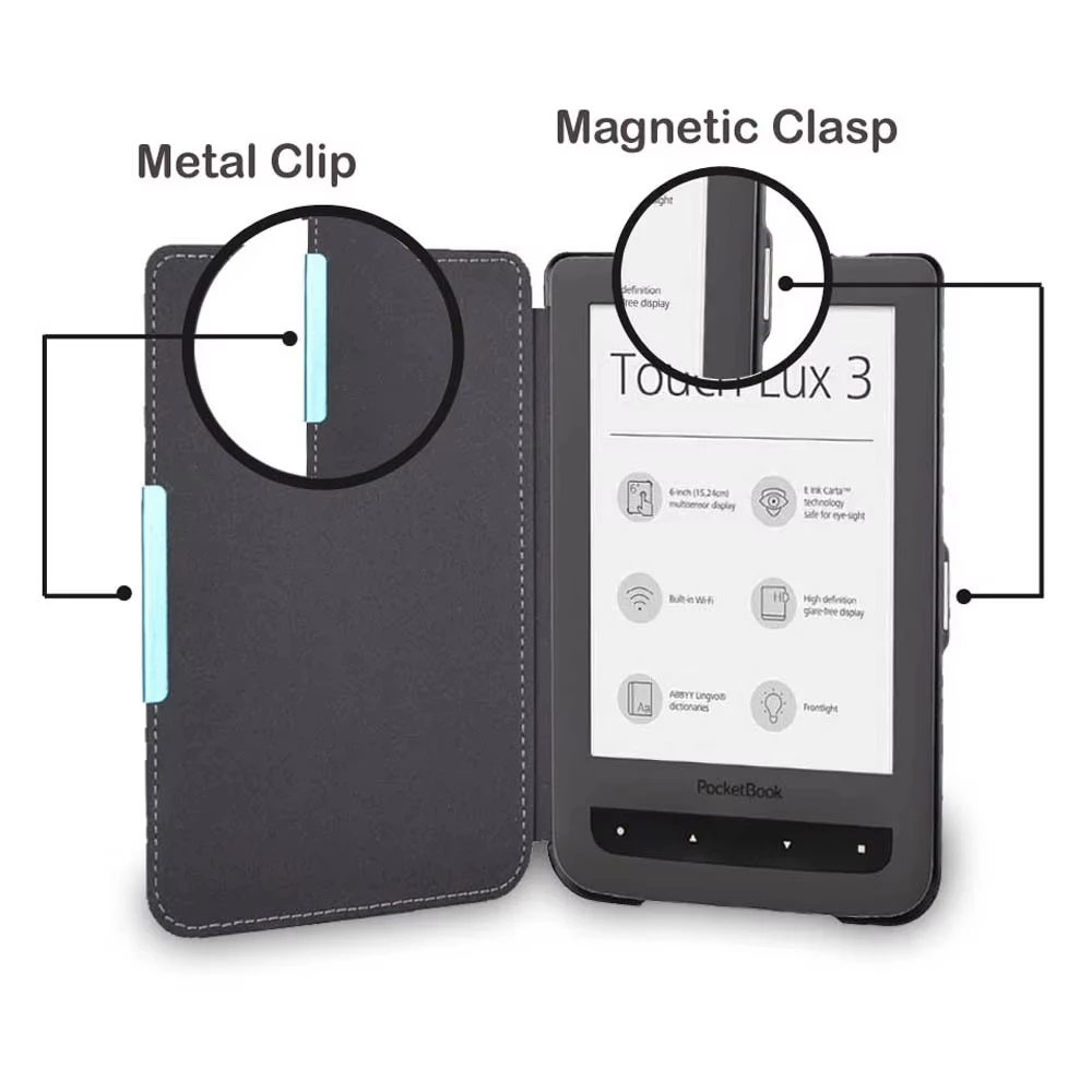 For Pocketbook 624/626/626Plus Case, Book Cover For Pocketbook Basic Touch /Touch Lux 2 /Touch Lux 3 EReader Case