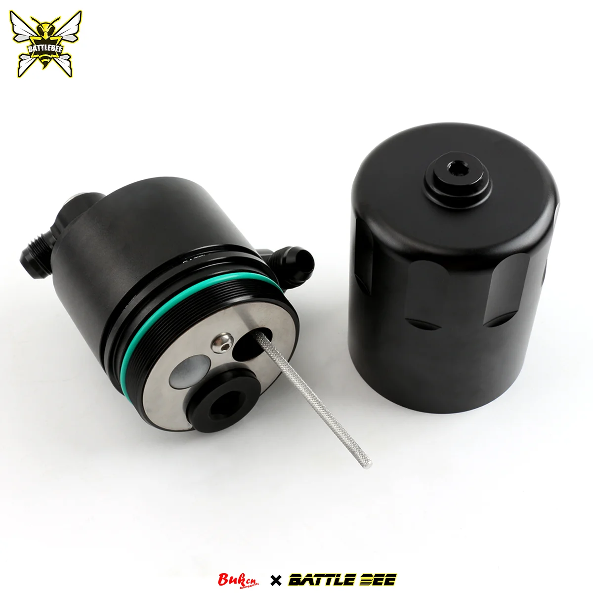Baffled Racing Oil Catch Can Tank Reservoir with Air Filter Aluminum Alloy Auto Engine Parts For Honda Civic Type R FK8 FL5