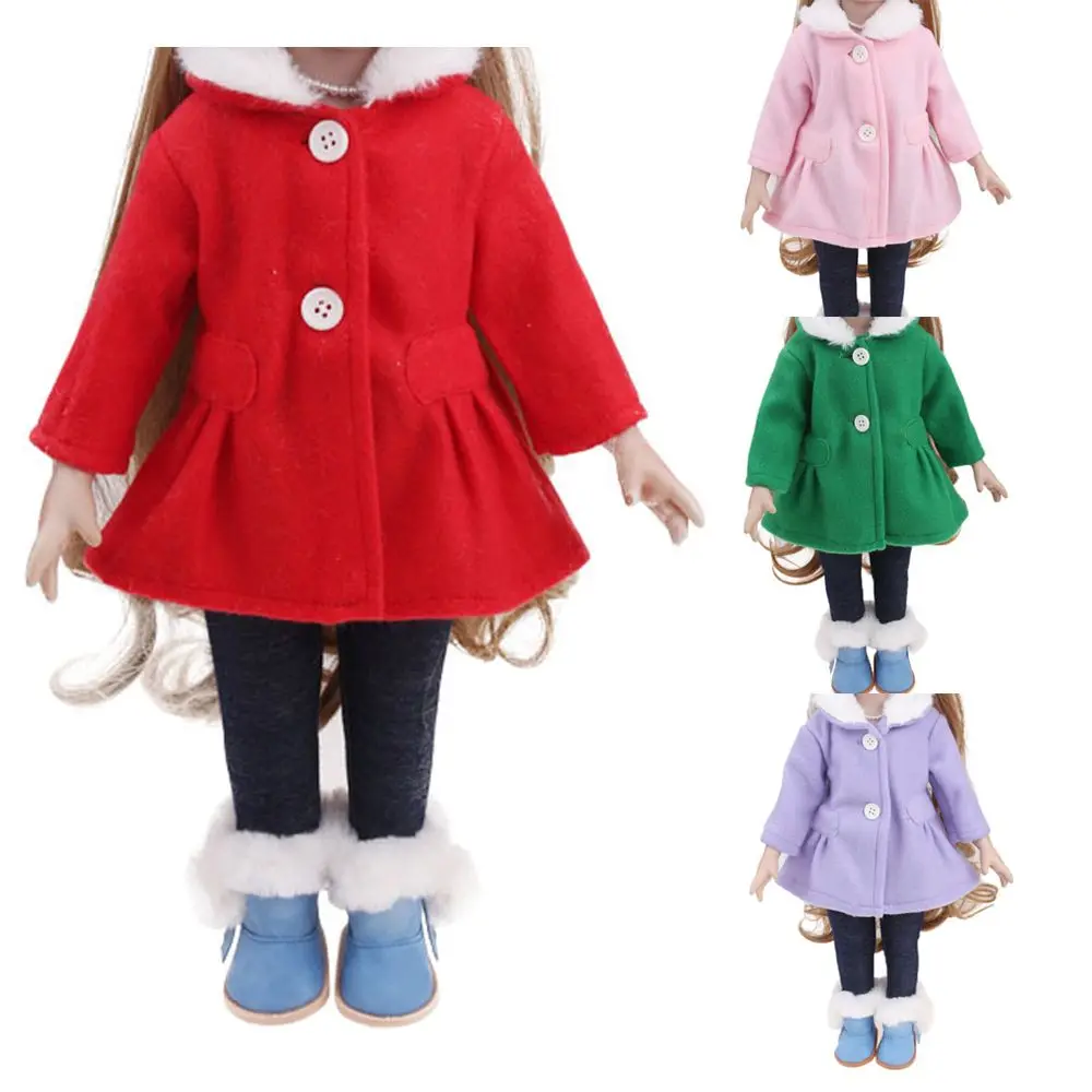 Fashion Warm Plush Doll Clothes Fur Collar Coat Doll Down Jackets Doll Accessories