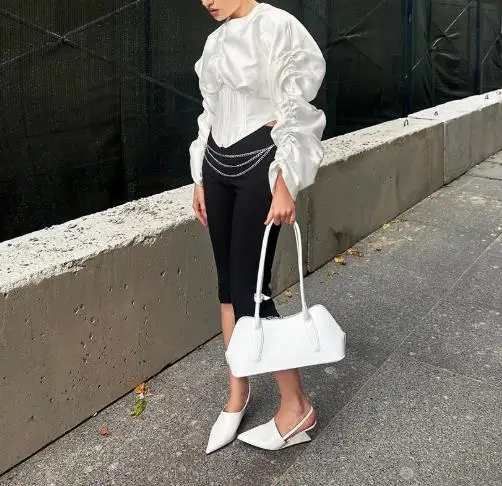 Nuova camicia cardigan a maniche lunghe attillata in vita a lisca di pesce con cerniera sul davanti in tinta unita per donna, camicia a pieghe alla moda