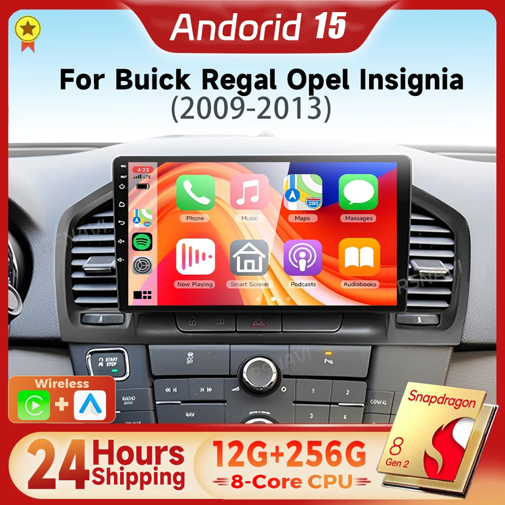 Android 15 Qualcomm Carplay Car Radio Multimedia Player For Buick Regal For Opel Insignia 1 2009 - 2013 Autoradio Stereo 2din 