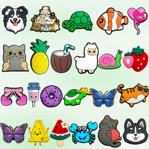 Nuevas llegadas, 1 Uds., dijes para zapatos de tortuga, Pin, accesorios para zapatos de piña, decoración de zapatos de pescado, regalo de fiesta de Navidad para niños y adultos