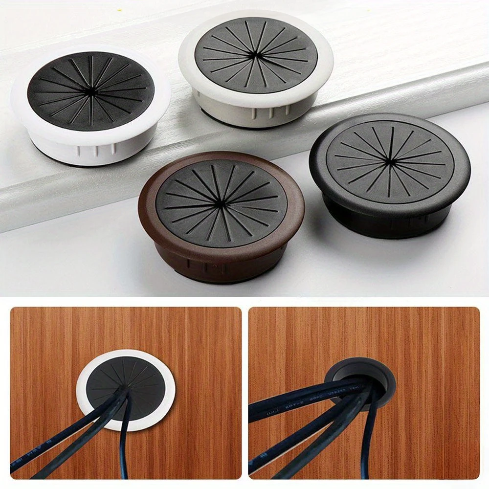Computer Grommet Office Line Box Wire Hole Cover Organizer Hardware Cable Clamp Buckle Line Practical Desk Table Cable Fastener
