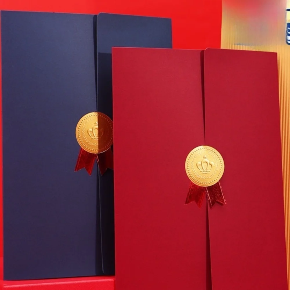 حامل شهادة جائزة التخرج A4 ثلاثي الطي لعملية التذهيب غطاء دبلوم مغلف ورقي رائع غلاف Honor Shell #5