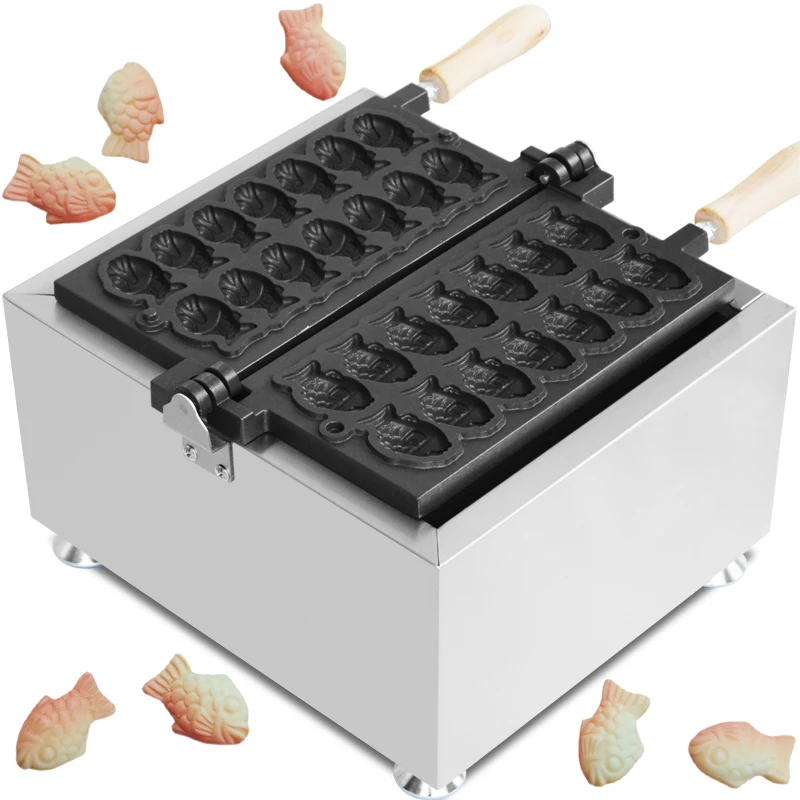 14Pcs Electric 110V 220V Non-stick  Big Eyes Small Fish Waffle Maker Mini Fish Shaped Waffles Iron Cake Taiyaki maker Machine