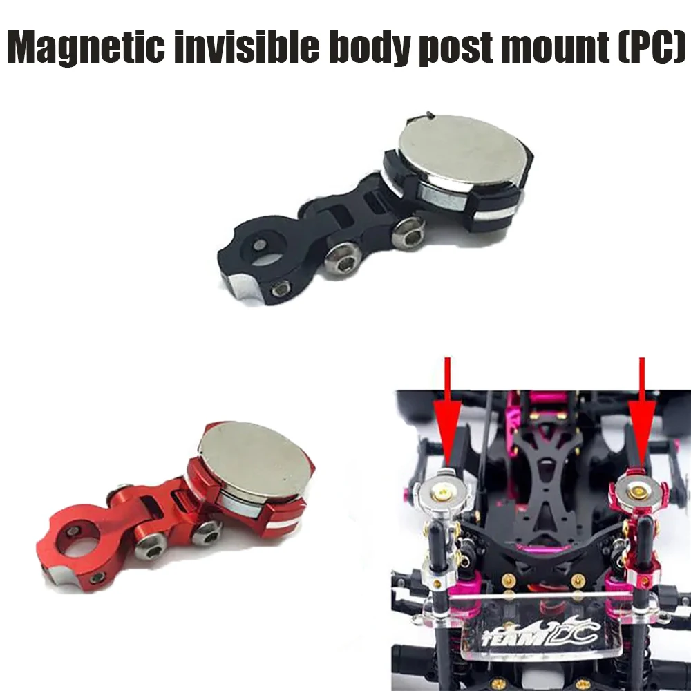 Magnetic Invisible Body Post Mount For 1/10 RC Car Black ,Red Shell Pillar RC Car Modification Part RC Remote Control Accessory