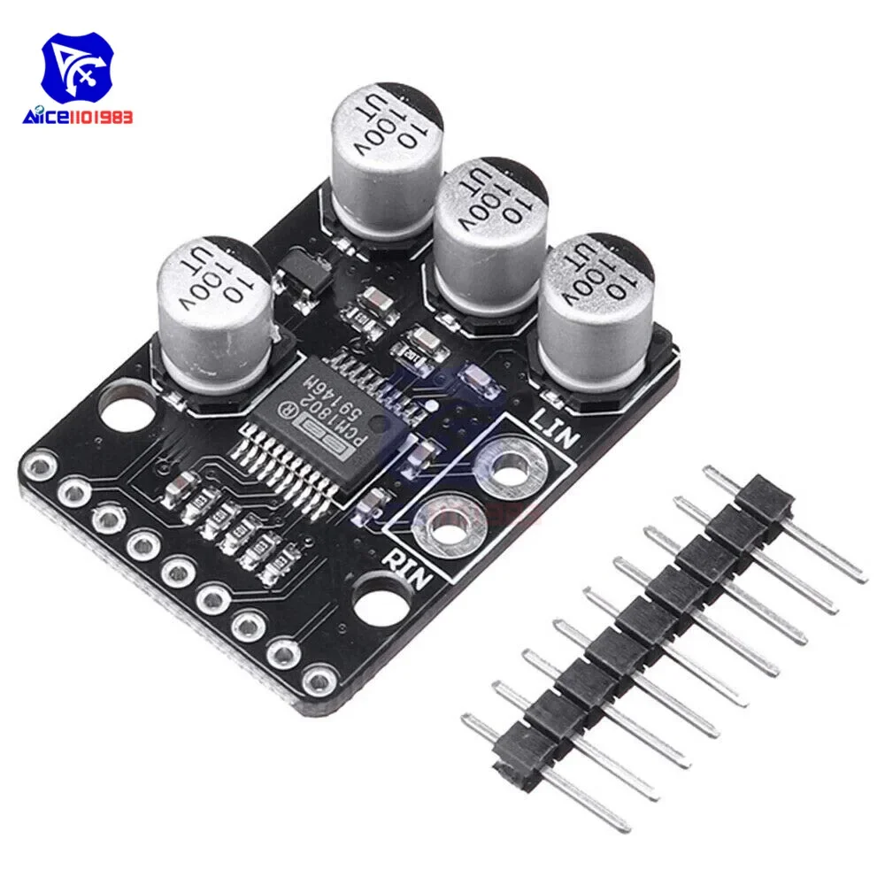 diymore PCM1802 SNR Stereo ADC Sensor Module 24Bit Delta-Sigma Stereo A/D Converter PCM AV Amplifier Player Receiver Board