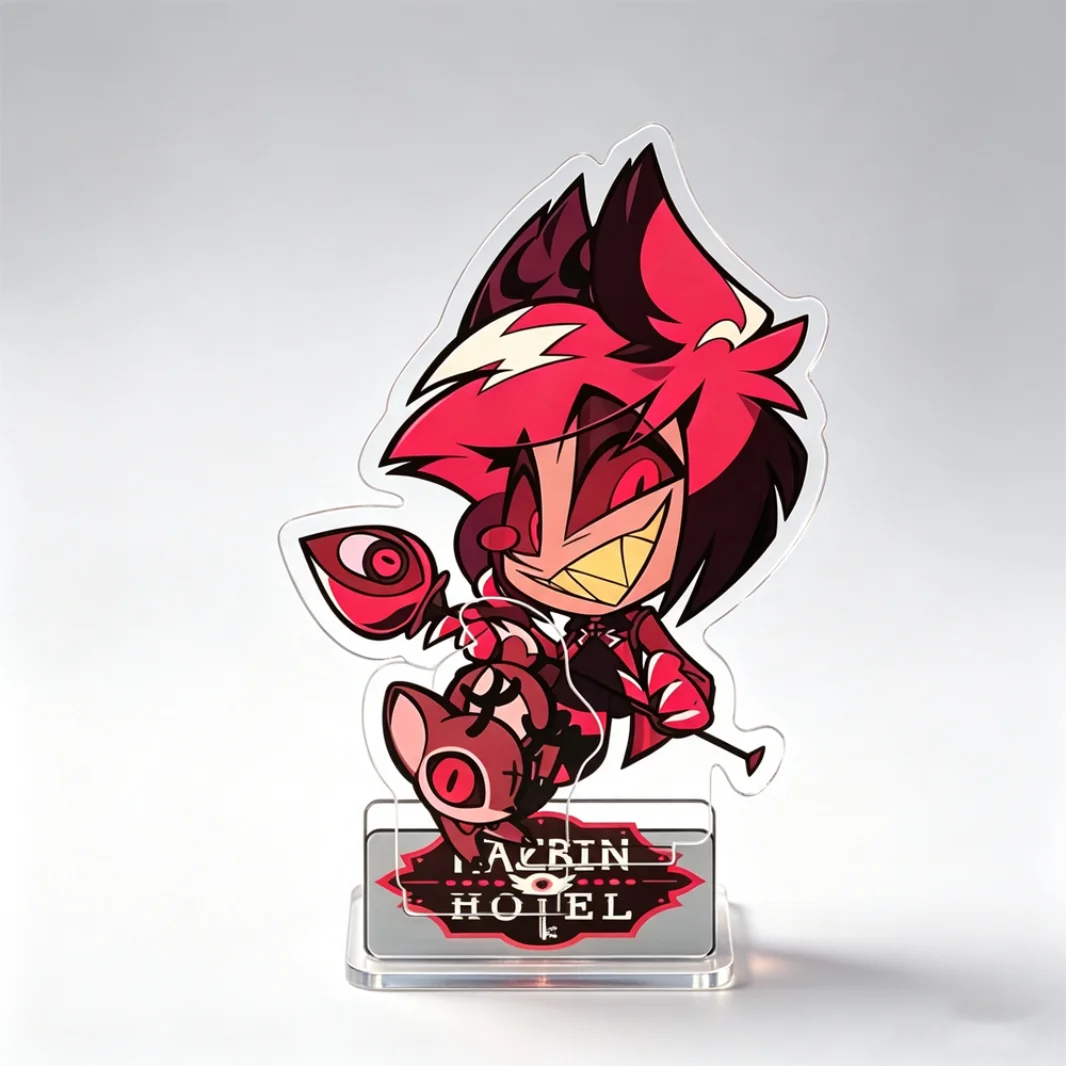 Anime Hazbin Hotel Alastor Morningstar Cosplay Stand Acrylic Keychain Cartoon Figure Standing Gift Desk Decor Collection