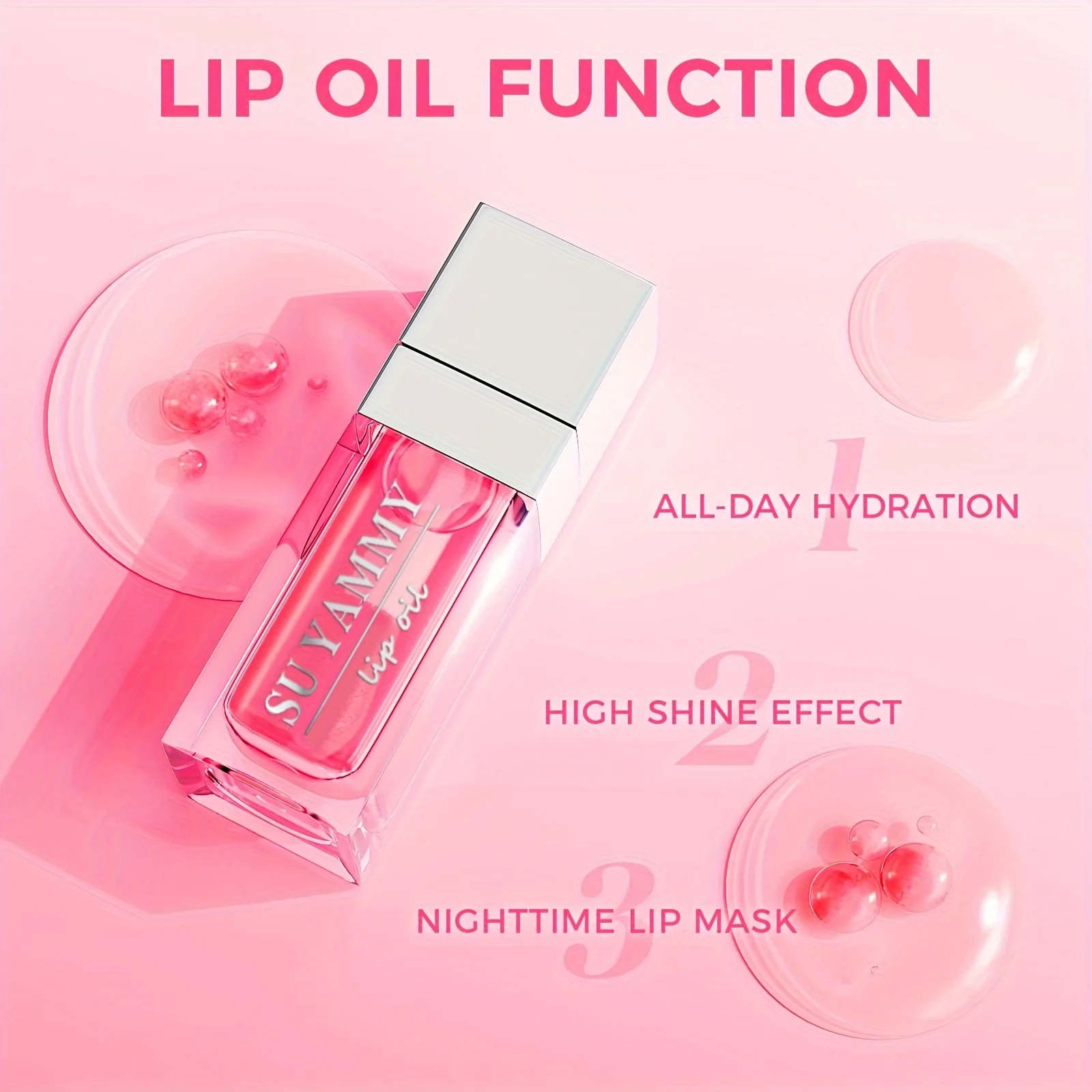 Aceite hidratante para labios, brillo labial, Aceite hidratante, bálsamo labial hidratante transparente, Plumper labial Natural