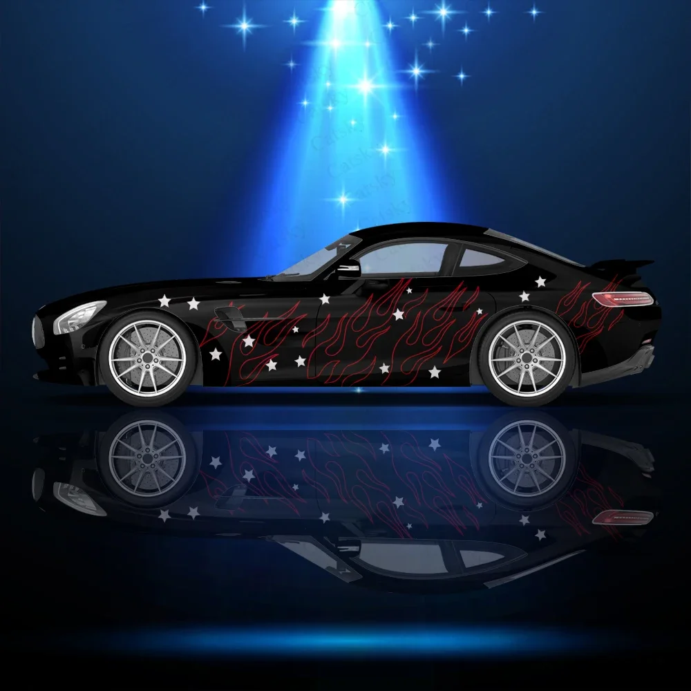 

Flame Side Car Decal Graphic Vinyl Wrap Decal Custom DIY Design Body Decal Sticker Decoration Auto Parts