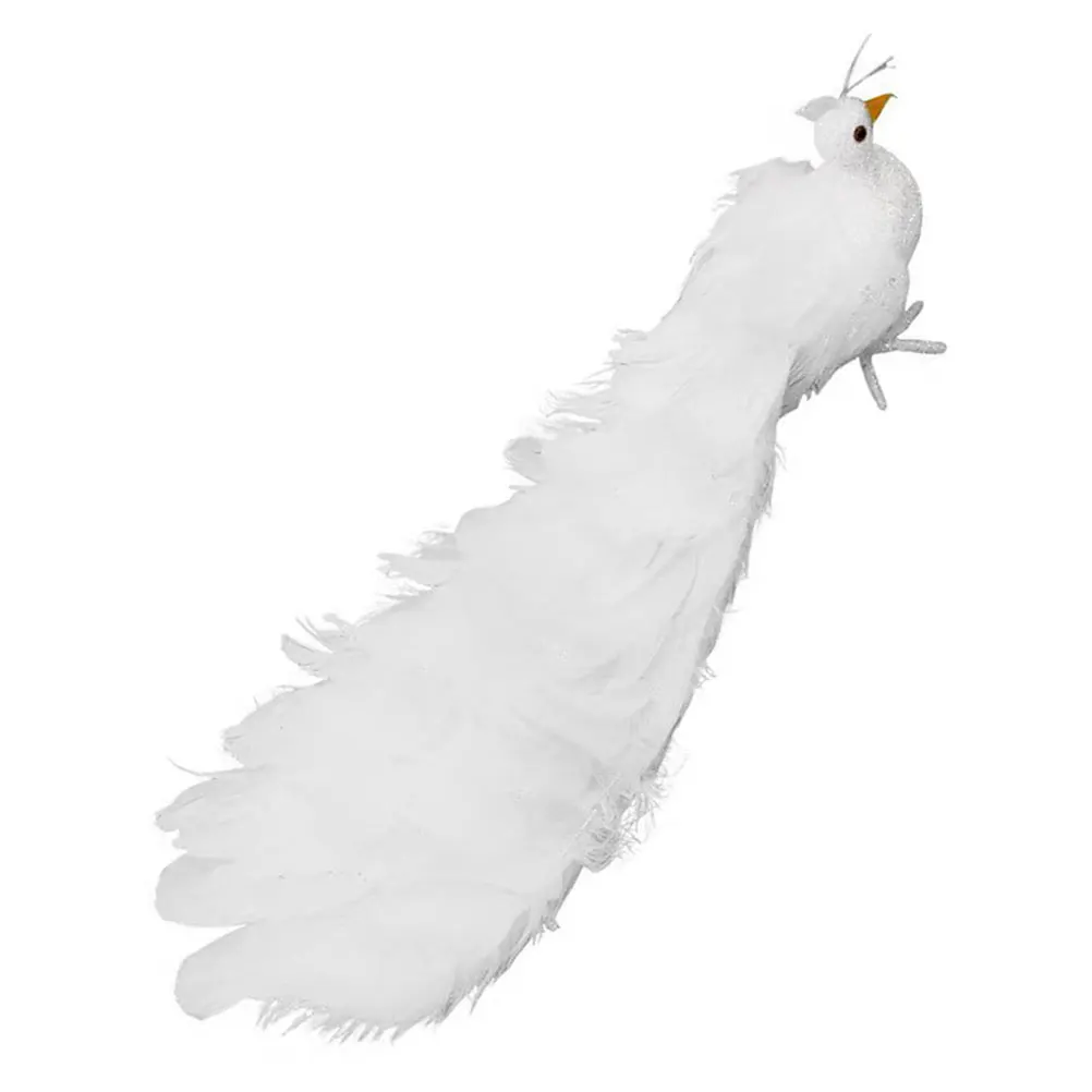 

Peacock Decoration Indoor Ornament Animal Model Simulation Statue Wedding Decorations White Figurine Sturdy Durable