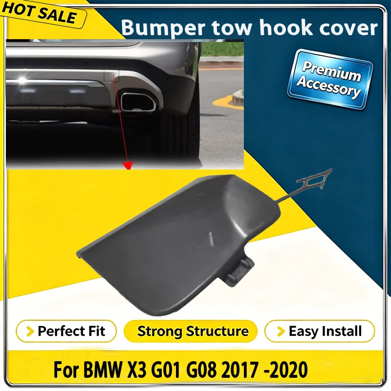 For BMW X3 G01 G08 2017 2020 Car Rear Bumper Tow Eye Hook Cover Cap Towing Hook Cover Durable ABS Auto Exterior Accessory OE 511