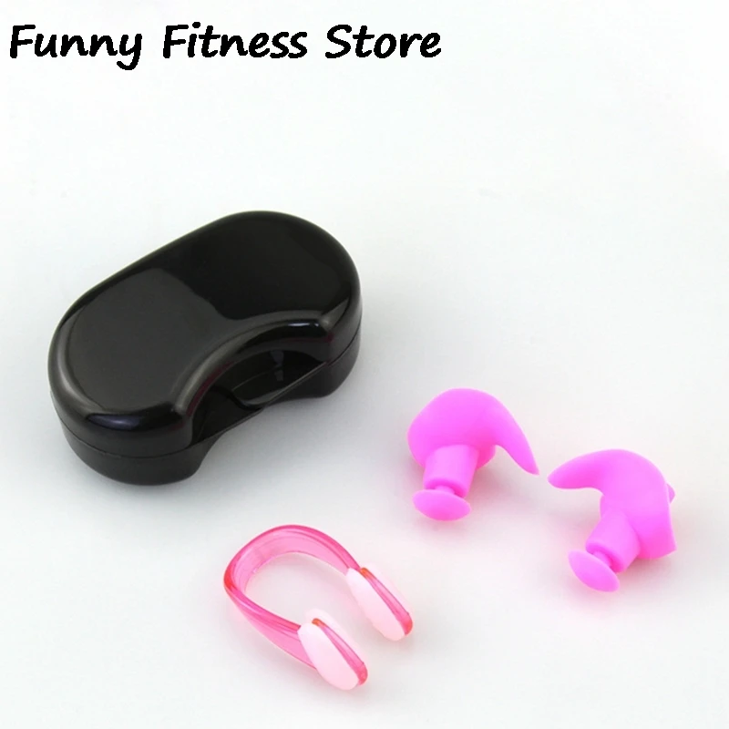 Protect Ear Plugs 1 Set Soft Swimming Earplugs Nose Clip Case Adult Outdoor Waterproof Surfing Diving Sports Water Insulation