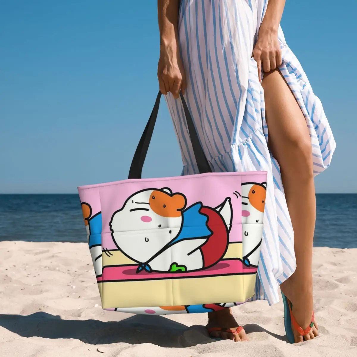 Cute Cartoon Ebichu Beach Tote Bag Sport Gym Yoga Duffle Large Tote Bag Women Travel Bag Fitness bag