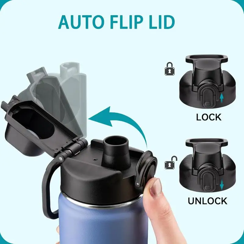 Tapa con boquilla de boca ancha, tapa de enfriamiento de boca ancha, repuesto automático, seguro, conveniente, tapa con boquilla superior para botella de agua para el hogar, escuela, gimnasio