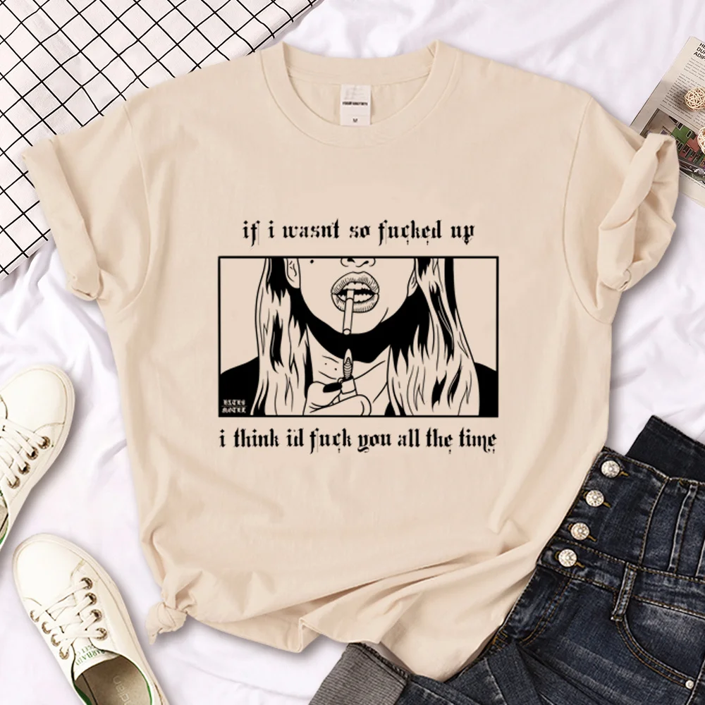 Lana Del Rey top women manga t shirt female funny graphic comic clothing