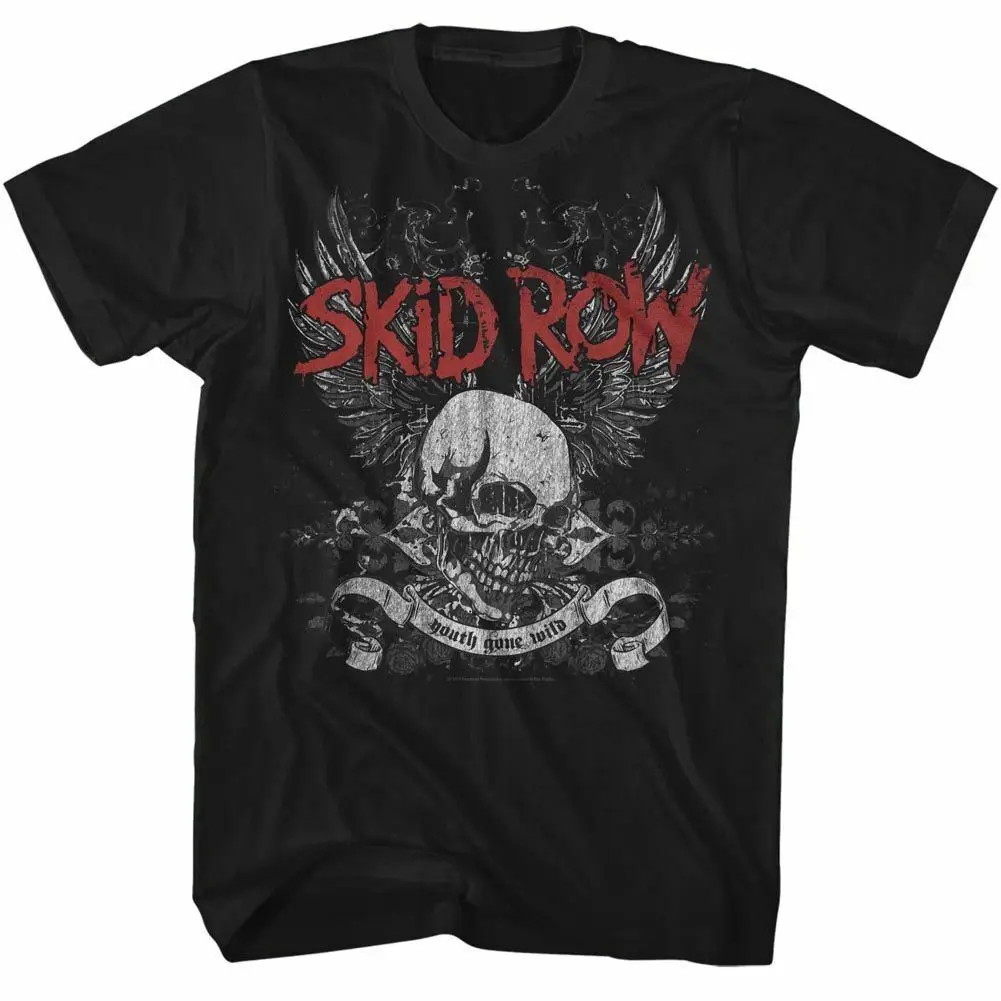 

Skid Row Skull and Wings Black Adult T-Shirt