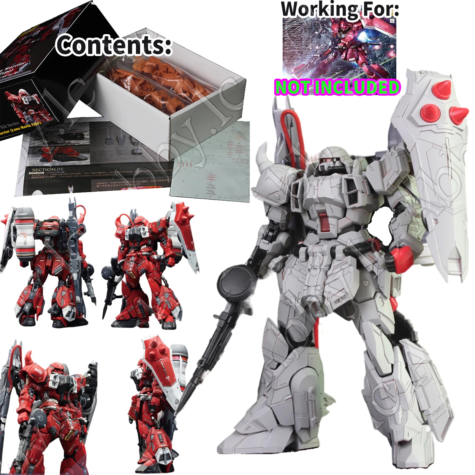 For MG 1/100 Gunner Zaku Warrior Lunamaria Hawke Custom UC RECAST AEther Resin Details Conversion Kit Master Grade ZGMF-1000/A1