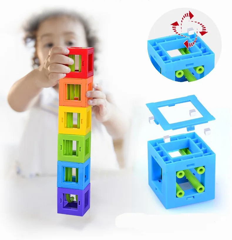 3D Creative Magnetic Sheet Building Block Designer Magnet Maze Race Run Ball Marble Track Slide Brick Education DIY Toys