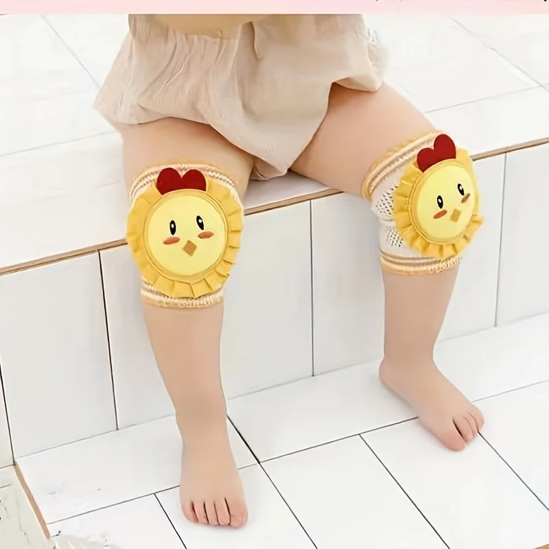 1/2 Pair Baby Summer Cartoon Thin Section Mesh Knee Pads, Breathable Anti-fall, Baby Toddler Crawling Moving Circle Socks Set