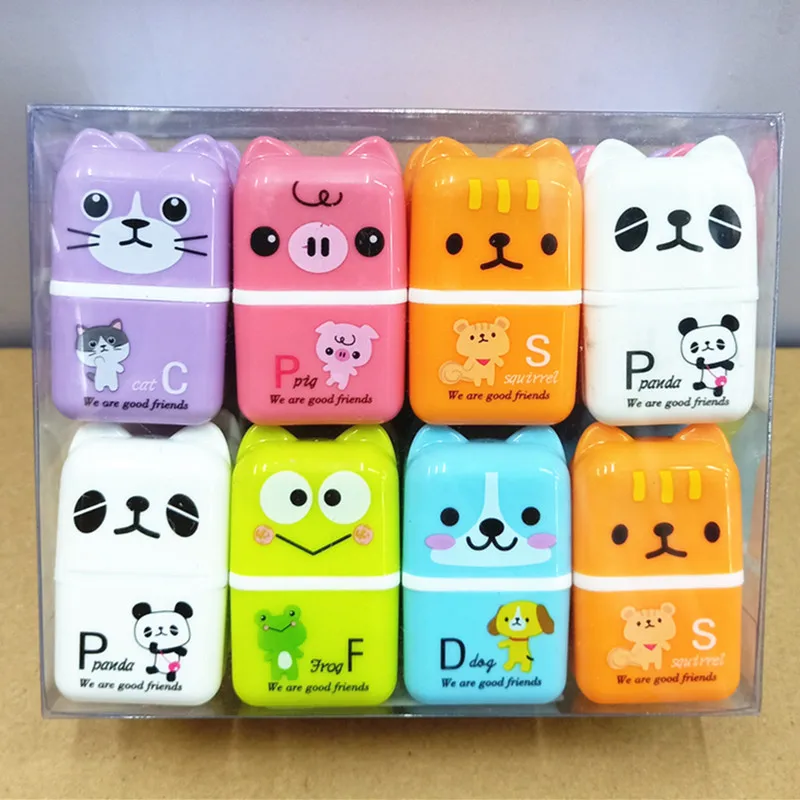 1pcs Cute Cartoon Roller/Colorful Rectangle Eraser Rubber Kawaii Student Stationery Kids Gifts School Office Correction Supplies