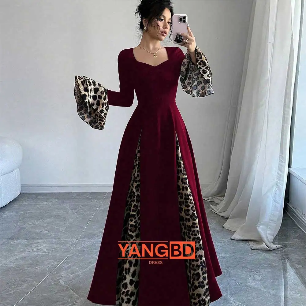 

YangBD Customized Birthday Evening Dress Ankle Length Full Sleeves Summer Elegant Wedding Party Gowns For Women Arab 2024
