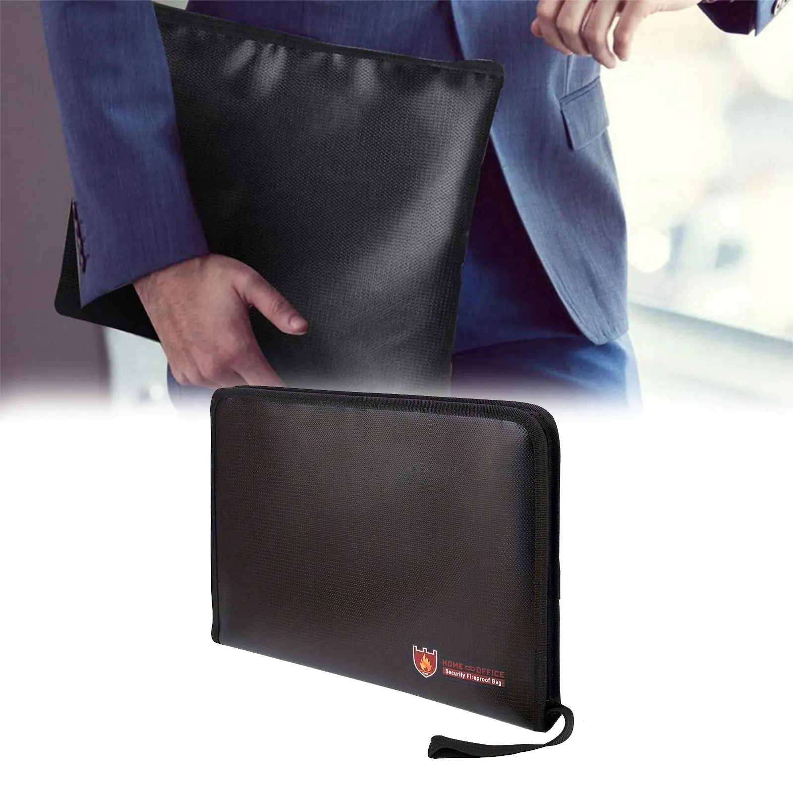 

Fireproof Document Bag Waterproof Money Bags Fire Safe Storage Pouch with Zipper Cash File Envelope Holder