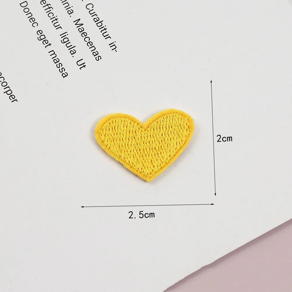 10Pcs Mini Multicolor Heart  DIY Patches Embroidery For T-Shirt Iron On sewing Appliques Clothes Jeans Stickers Badges Patches