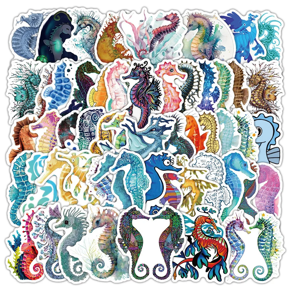 10/30/60PCS Cartoon Animal Seahorse Sticker Funny Personalized Creative Doodle Decal Toy for Motorcycle Scrapbook Shoe Rack