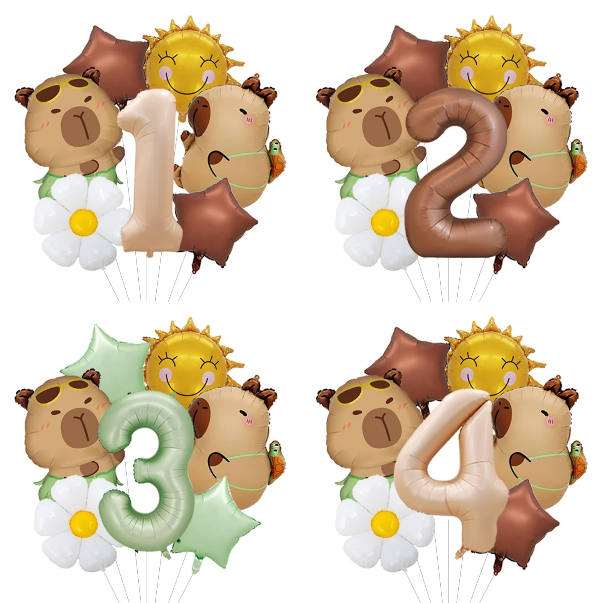 Wedding Day Supply Kit - Capybara Cartoon Birthday Balloon Bundle Kit
