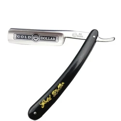 High Quality Stainless Steel Straight Edge Razor Barber Shave Manual Shaving Knife Black Plastic Handle For Man R66