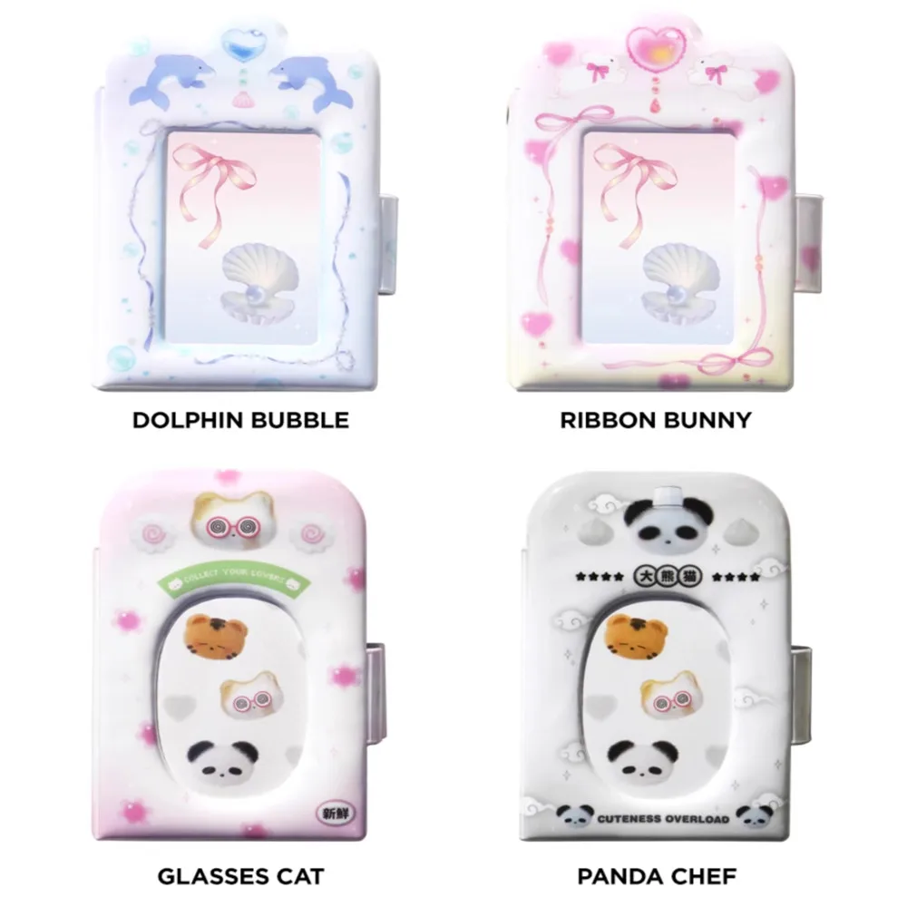 Baskı Panda Kaplan Kedi Fotoğraf Albümü PVC INS 3 inç Kart Albümü Fotoğraf Kartları Tutucu Yıldız Takip Fotoğraf Kartı Tutucu Koleksiyon Kitabı