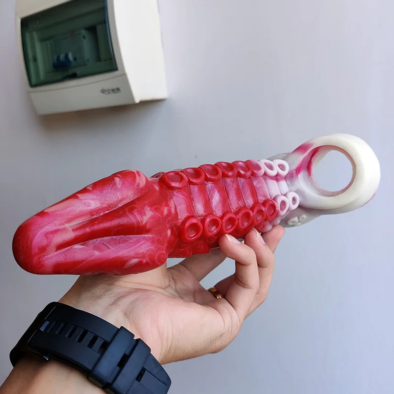 Realistic Octopus Penis Sleeve Soft Silicone Sex Toy For Couples Dick Cover BDSM Game 18cm Useable Fantasy Animal Cock Extender