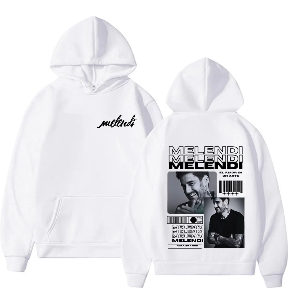 Rapper Melendi Tour Hoodie Grafis Album Baru Kaus Musik Pop Antik Fashion Pria Wanita Hoodie Pullover Longgar Hip Hop Pria
