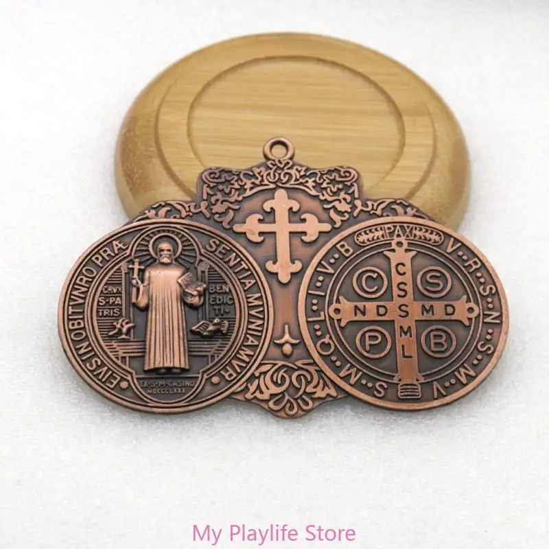 Christian Crosses Hanging Ornament Unique Religious Antiqued Metal Keychain Pendant Decoration for Prayer Necklace Charm