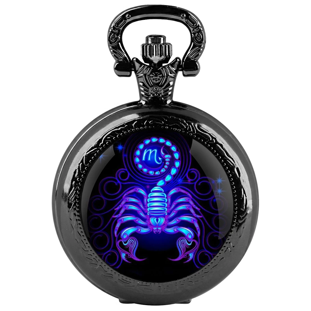 [Scorpio Guardian] Scorpio glass patch pocket watch - constellation-inspired design, precise quartz movement