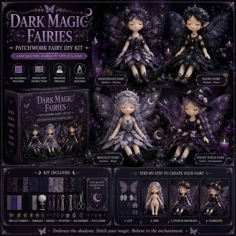 Flower Fairies Patchwork DIY Kit Enchanting Fairy Sewing Craft Set with All Supplies & Guide Whimsical Handmade Doll for Adults view 5