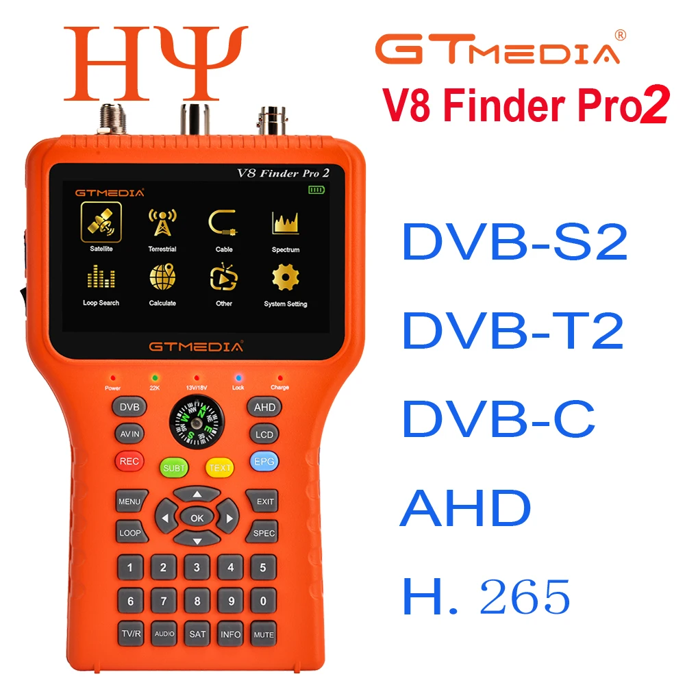 

5pcs/lot GTMEDIA V8 Finder Pro2 H265 Combo Meter DVB-S2X/S2/T2/C Spectrum Analyzer d USB WIFI 4.3 inch LCD Screen CCTV