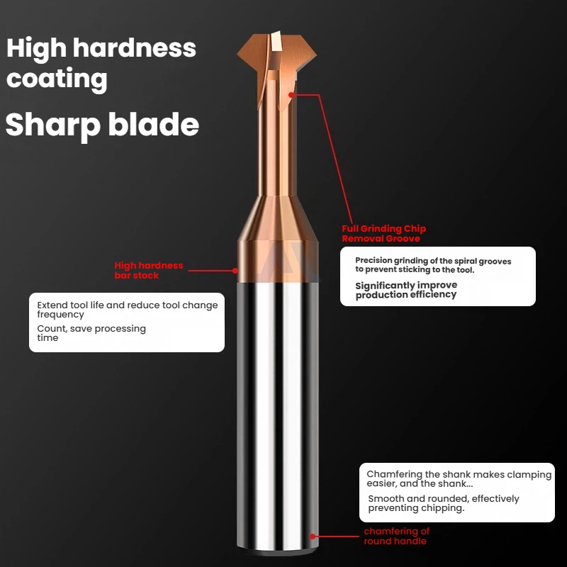 GRINER Solid Carbide Double Sided Chamfer End Mill 60° 90° Bidirectional Countersink Milling Cutter CNC Deburring Tool For Steel