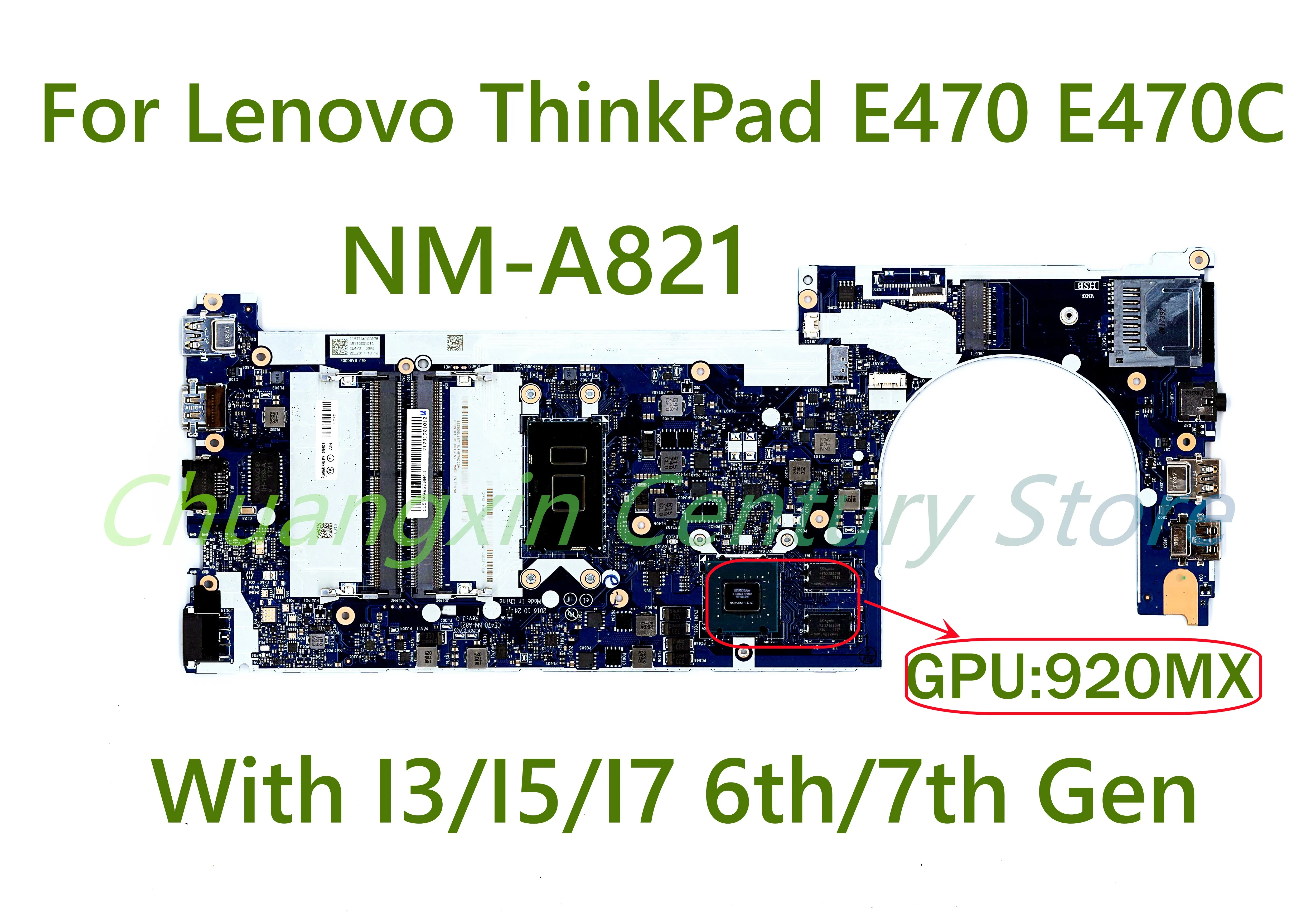 

for Lenovo ThinkPad E470 E470C laptop motherboard NM-A821 with I3/I5/I7 6th/7th Gen CPU GPU 920MX 100% Tested Fully Work