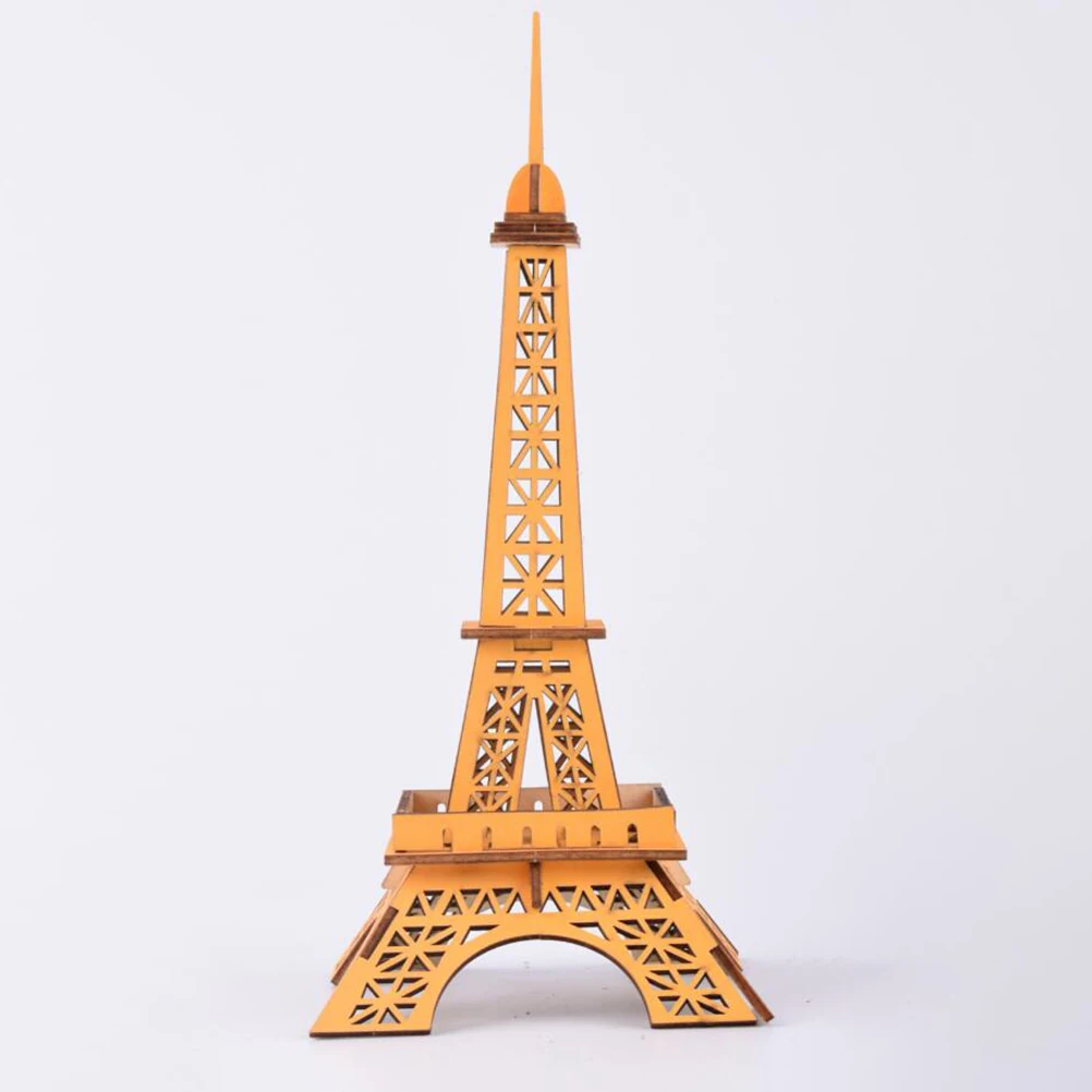3D Wooden Eiffel Tower Diy Building For Kids Educational Assembly Teaser Game Kids 3D Puzzle Buildings Puzzle