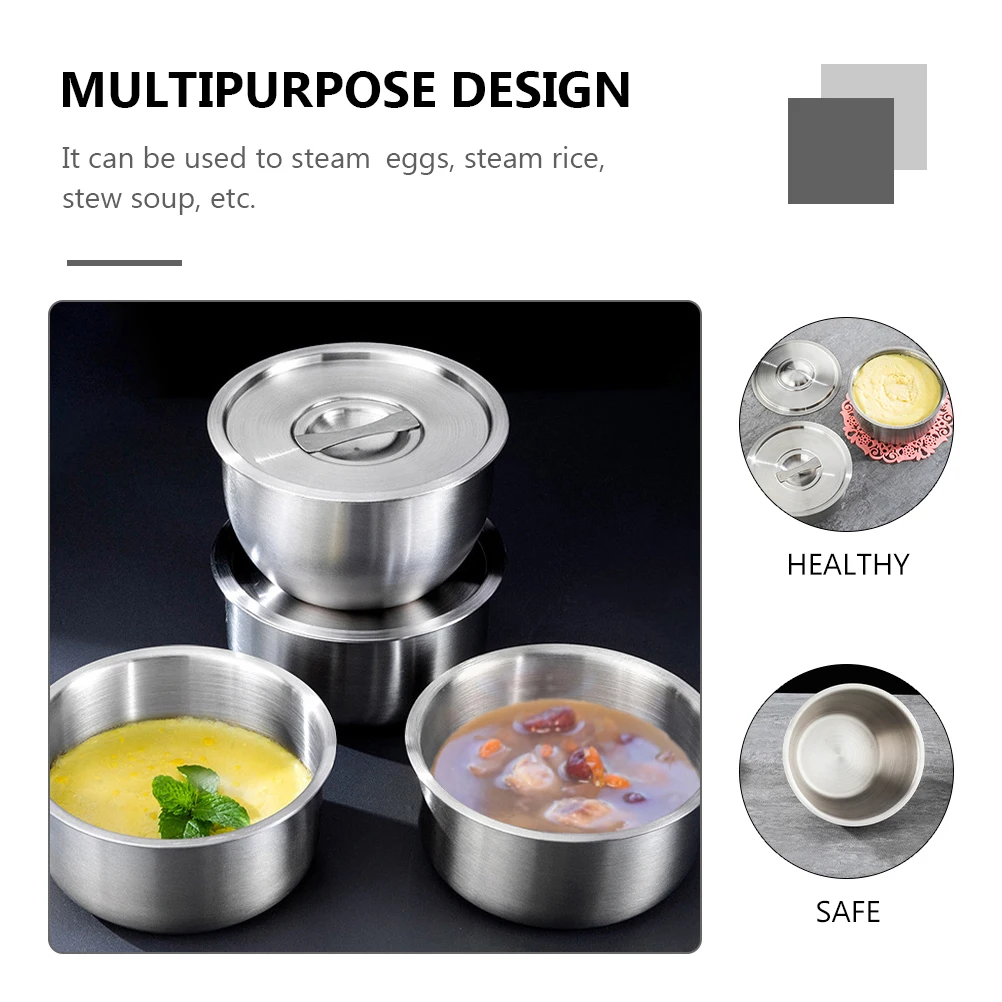 

1 шт. миска из нержавеющей стали, миска для яиц на пару, термостойкая кухонная утварь для дома, кемпинга, пикника, здоровый материал, легко чистится