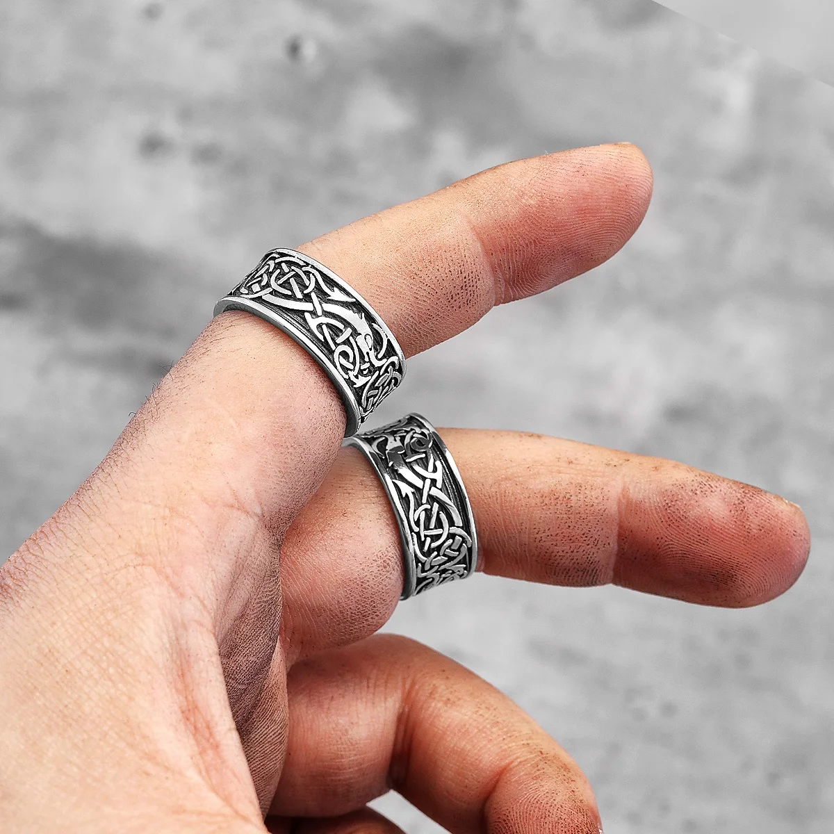 Vintage Chinese Draak Totem Rvs Heren Ringen Punk Trendy Voor Mannelijke Vriendje Biker Sieraden Creativiteit Gift Groothandel