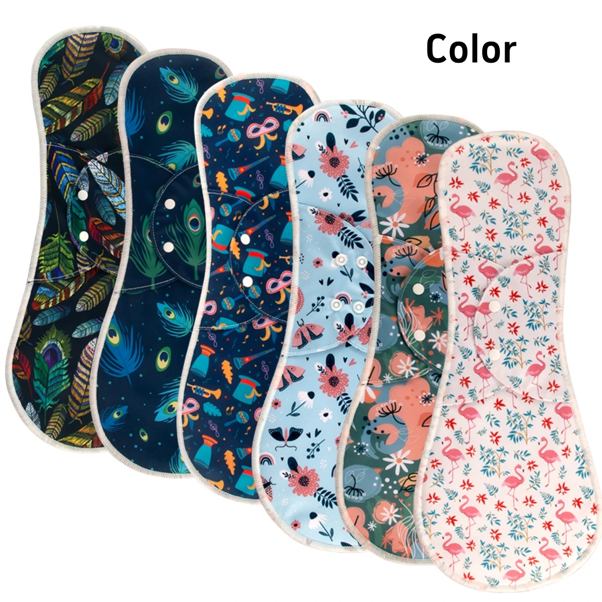 AIO Breathable Cloth Pads Soft Washable Feminine Panty Liners Sanitary Pads Napkin Daily Reusable Menstrual Hygiene Pads 2PCS